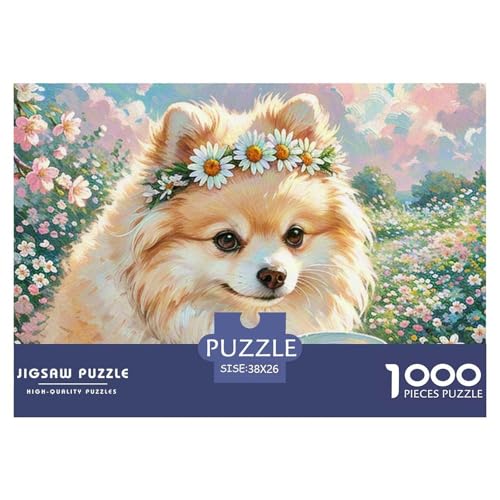 Pommern Puzzle 1000-teilige Schwer Puzzle Spielzeug Lernspiel Impossible Haustier Hund Herausforderungsspielzeug Für Erwachsene Und Kinder in Bewährter 38x26cm/1000pcs von OWBASKPOZ