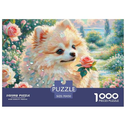 Pommern Puzzle 1000-teilige Schwer Puzzle Spielzeug Pädagogisches Spiel Impossible Haustier Hund Herausforderung Spielzeug Für Erwachsene Kinder 70x50cm/1000pcs von OWBASKPOZ