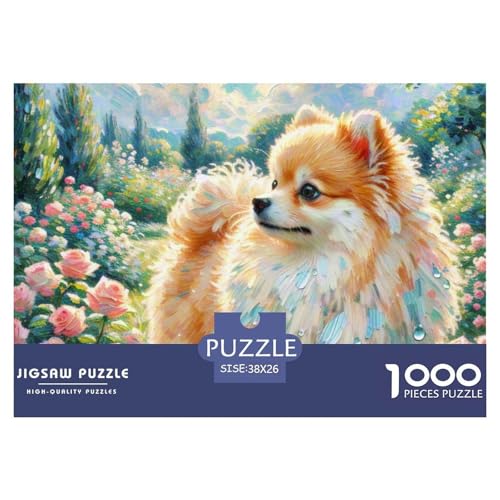 Pommern Puzzle 1000-teilige Schwer Puzzle Spielzeug Pädagogisches Spiel Impossible Haustier Hund Herausforderung Spielzeug Für Erwachsene Und Kinder Ab 14 Jahren 38x26cm/1000pcs von OWBASKPOZ