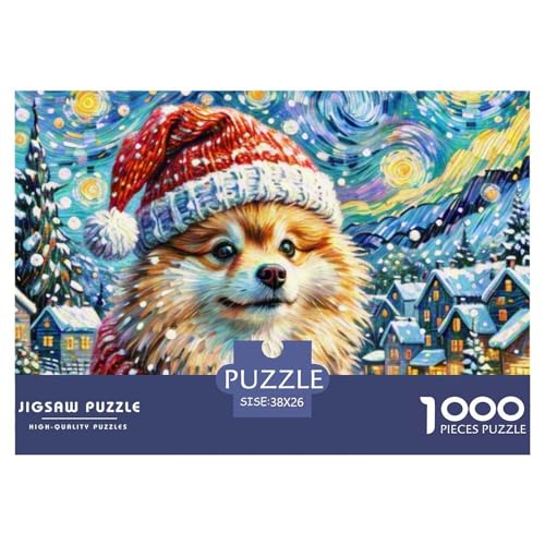 Pommern Puzzle 1000-teilige Schwer Puzzle Spielzeug Pädagogisches Spiel Impossible Haustier Hund Herausforderung Spielzeug Für Erwachsene Und Kinder Ab 14 Jahren 38x26cm/1000pcs von OWBASKPOZ