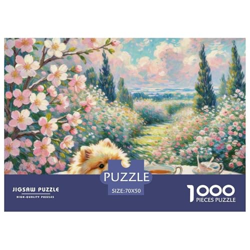 Pommern Puzzle 1000-teilige Schwer Puzzle Spielzeug Pädagogisches Spiel Impossible Haustier Hund Herausforderung Spielzeug Für Erwachsene Und Kinder Ab 14 Jahren 70x50cm/1000pcs von OWBASKPOZ