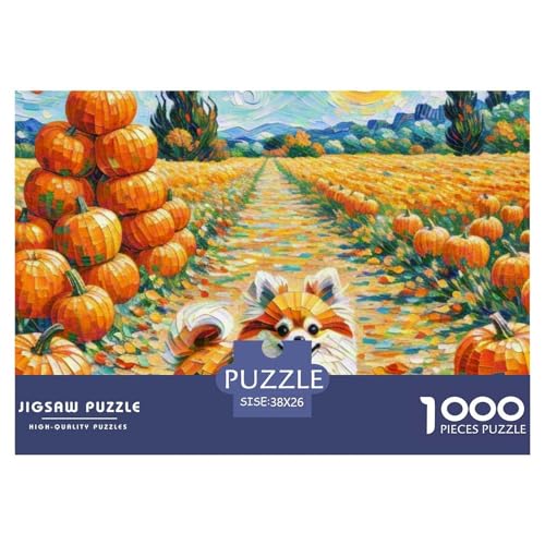 Pommern Puzzle 1000-teilige Schwer Puzzle Spielzeug Pädagogisches Spiel Impossible Haustier Hund Herausforderungsspielzeug Für Erwachsene Kinder 38x26cm/1000pcs von OWBASKPOZ