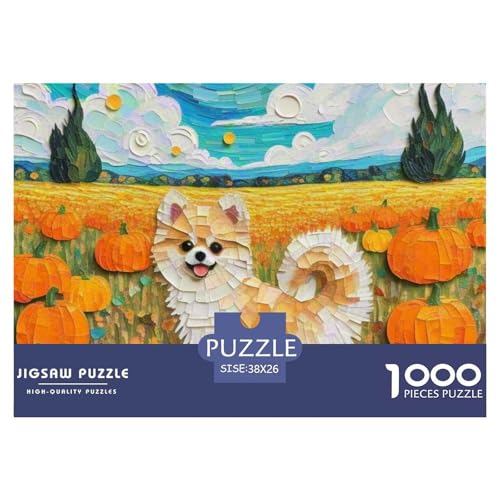 Pommern Puzzle 1000-teilige Schwer Puzzle Spielzeug Pädagogisches Spiel Impossible Haustier Hund Herausforderungsspielzeug Für Erwachsene Kinder 38x26cm/1000pcs von OWBASKPOZ