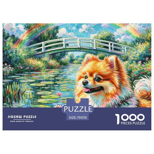 Pommern Puzzle 1000-teilige Schwer Puzzle Spielzeug Pädagogisches Spiel Impossible Haustier Hund Herausforderungsspielzeug Für Erwachsene Kinder 70x50cm/1000pcs von OWBASKPOZ