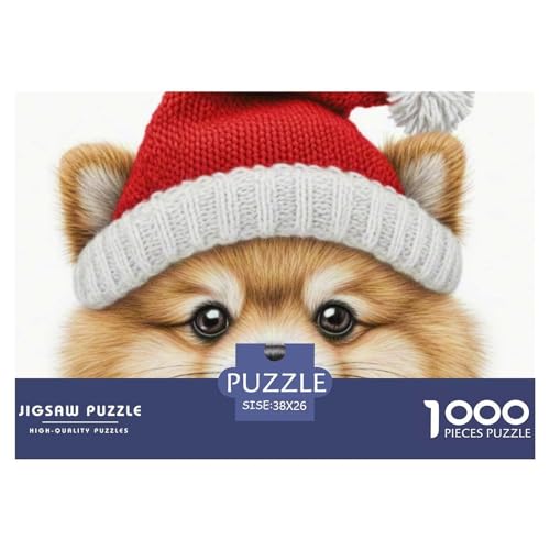 Pommern Puzzle 1000-teilige Schwer Puzzle Spielzeug Pädagogisches Spiel Impossible Haustier Hund Herausforderungsspielzeug Für Erwachsene Und Kinder Ab 12 Jahren 38x26cm/1000pcs von OWBASKPOZ