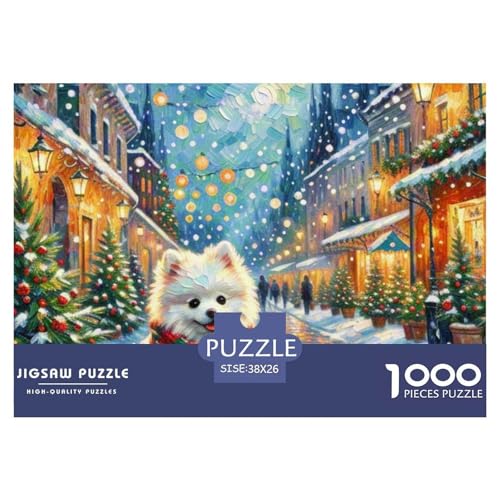 Pommern Puzzle 1000-teilige Schwer Puzzle Spielzeug Pädagogisches Spiel Impossible Haustier Hund Herausforderungsspielzeug Für Erwachsene Und Kinder Ab 12 Jahren 38x26cm/1000pcs von OWBASKPOZ