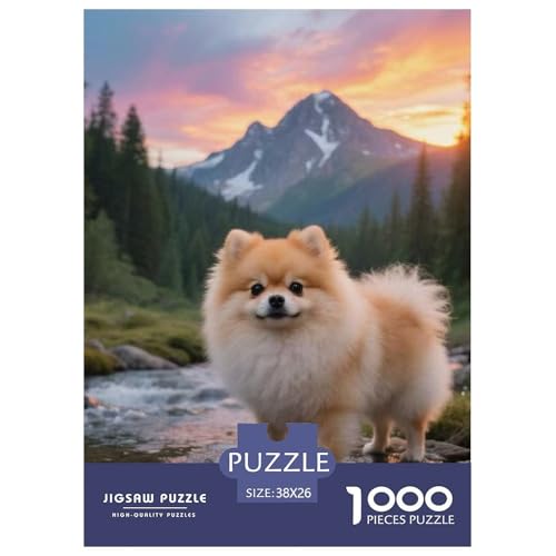Pommern Puzzle 1000-teilige Schwer Puzzle Spielzeug Pädagogisches Spiel Impossible Haustier Hund Herausforderungsspielzeug Für Erwachsene Und Kinder Ab 12 Jahren 38x26cm/1000pcs von OWBASKPOZ