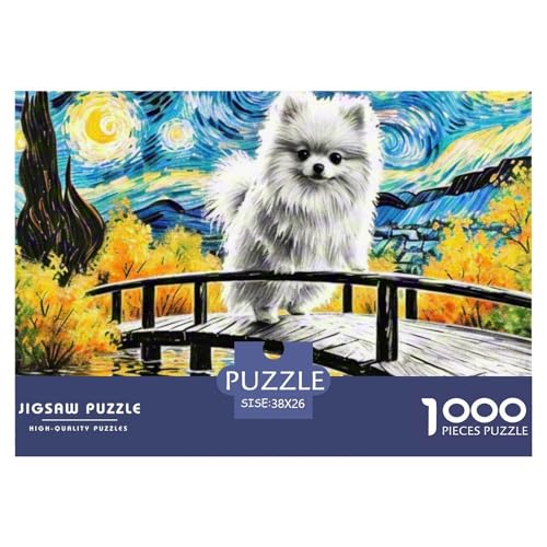 Pommern Puzzle 1000-teilige Schwer Puzzle Spielzeug Pädagogisches Spiel Impossible Haustier Hund Herausforderungsspielzeug Für Erwachsene Und Kinder in Bewährter 38x26cm/1000pcs von OWBASKPOZ