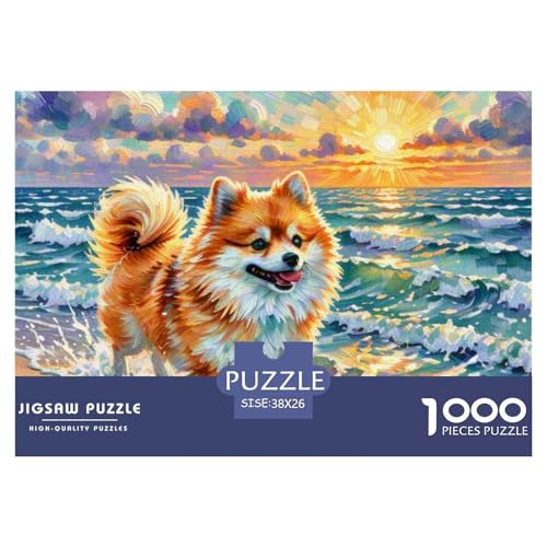 Pommern Puzzle 1000-teilige Schwer Puzzle Spielzeug Pädagogisches Spiel Impossible Haustier Hund Herausforderungsspielzeug Für Erwachsene Und Kinder in Bewährter 38x26cm/1000pcs von OWBASKPOZ