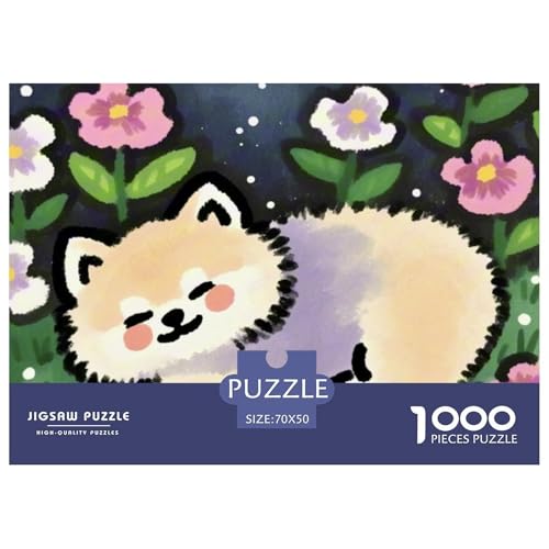 Pommern Puzzle 1000-teilige Schwer Puzzle Spielzeug Pädagogisches Spiel Impossible Haustier Hund Herausforderungsspielzeug Für Erwachsene Und Kinder in Bewährter 70x50cm/1000pcs von OWBASKPOZ
