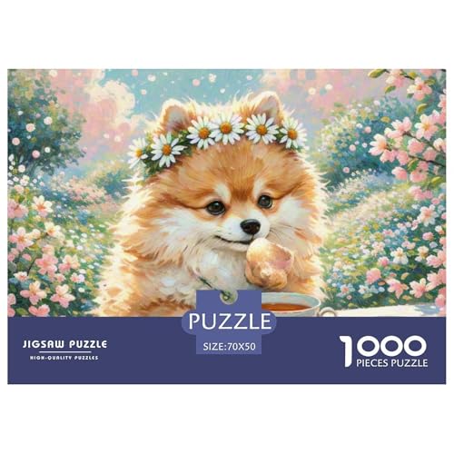 Pommern Puzzle 1000-teilige Schwer Puzzle Spielzeug Pädagogisches Spiel Impossible Haustier Hund Herausforderungsspielzeug Für Erwachsene Und Kinder in Bewährter 70x50cm/1000pcs von OWBASKPOZ