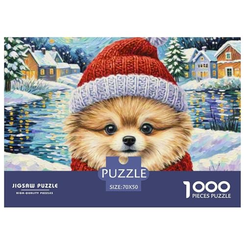 Pommern Puzzle 1000-teilige Schwer Puzzle Spielzeug Pädagogisches Spiel Impossible Haustier Hund Herausforderungsspielzeug Für Erwachsene Und Kinder in Bewährter 70x50cm/1000pcs von OWBASKPOZ