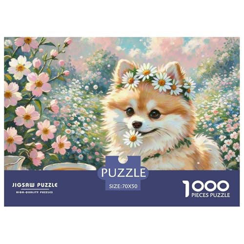 Pommern Puzzle 1000-teilige Schwer Puzzle Spielzeug Pädagogisches Spiel Impossible Haustier Hund Herausforderungsspielzeug Für Erwachsene Und Kinder in Bewährter 70x50cm/1000pcs von OWBASKPOZ