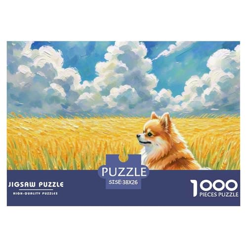 Pommern Puzzles 1000 Teile Schwer Puzzle Spielzeug Lernspiel Impossible Haustier Hund Herausforderung Spielzeug Für Erwachsene Und Kinder Ab 12 Jahren 38x26cm/1000pcs von OWBASKPOZ