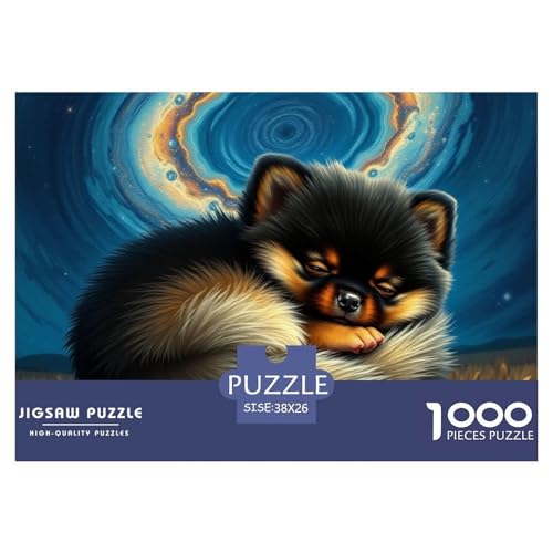 Pommern Puzzles 1000 Teile Schwer Puzzle Spielzeug Lernspiel Impossible Haustier Hund Herausforderung Spielzeug Für Erwachsene Und Kinder Ab 12 Jahren 38x26cm/1000pcs von OWBASKPOZ