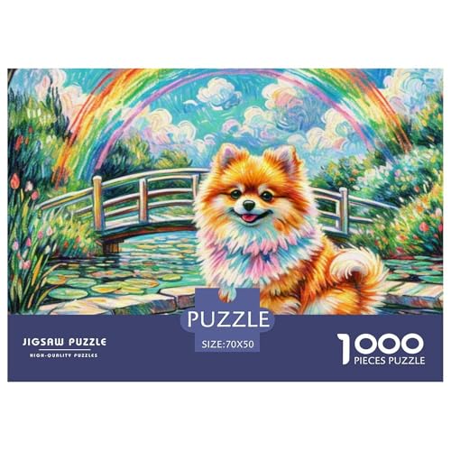 Pommern Puzzles 1000 Teile Schwer Puzzle Spielzeug Lernspiel Impossible Haustier Hund Herausforderung Spielzeug Für Erwachsene Und Kinder Ab 12 Jahren 70x50cm/1000pcs von OWBASKPOZ