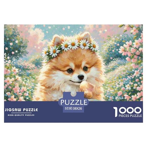 Pommern Puzzles 1000 Teile Schwer Puzzle Spielzeug Lernspiel Impossible Haustier Hund Herausforderung Spielzeug Für Erwachsene Und Kinder Ab 14 Jahren 38x26cm/1000pcs von OWBASKPOZ