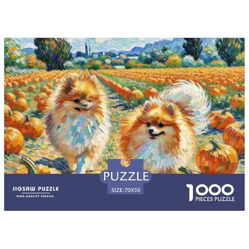 Pommern Puzzles 1000 Teile Schwer Puzzle Spielzeug Lernspiel Impossible Haustier Hund Herausforderung Spielzeug Für Erwachsene Und Kinder Ab 14 Jahren 70x50cm/1000pcs von OWBASKPOZ
