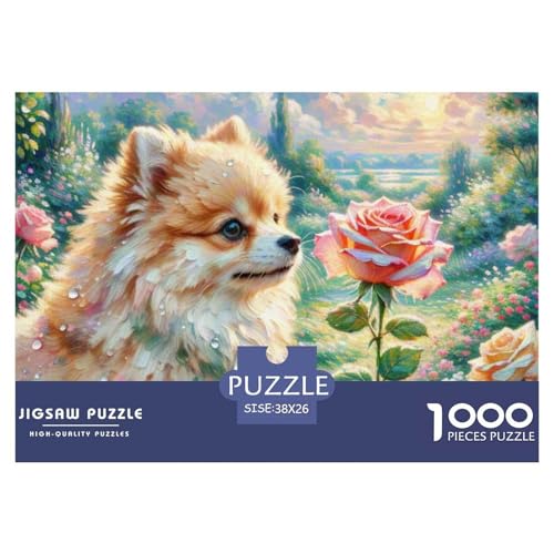 Pommern Puzzles 1000 Teile Schwer Puzzle Spielzeug Lernspiel Impossible Haustier Hund Herausforderung Spielzeug Für Erwachsene Und Kinder in Bewährter 38x26cm/1000pcs von OWBASKPOZ