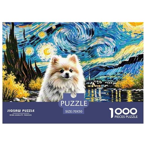 Pommern Puzzles 1000 Teile Schwer Puzzle Spielzeug Lernspiel Impossible Haustier Hund Herausforderung Spielzeug Für Erwachsene Und Kinder in Bewährter 70x50cm/1000pcs von OWBASKPOZ
