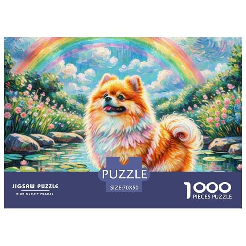 Pommern Puzzles 1000 Teile Schwer Puzzle Spielzeug Lernspiel Impossible Haustier Hund Herausforderung Spielzeug Für Erwachsene Und Kinder in Bewährter 70x50cm/1000pcs von OWBASKPOZ