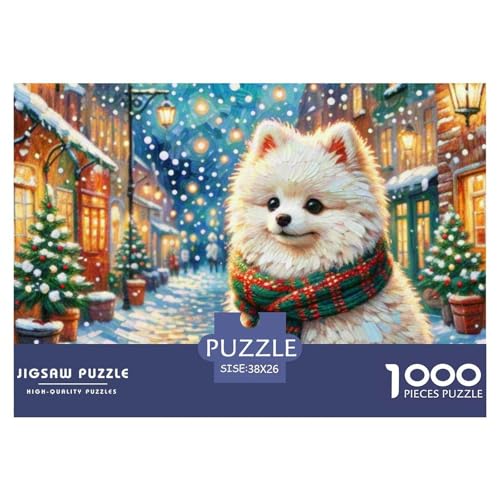 Pommern Puzzles 1000 Teile Schwer Puzzle Spielzeug Lernspiel Impossible Haustier Hund Herausforderungsspielzeug Für Erwachsene Kinder 38x26cm/1000pcs von OWBASKPOZ
