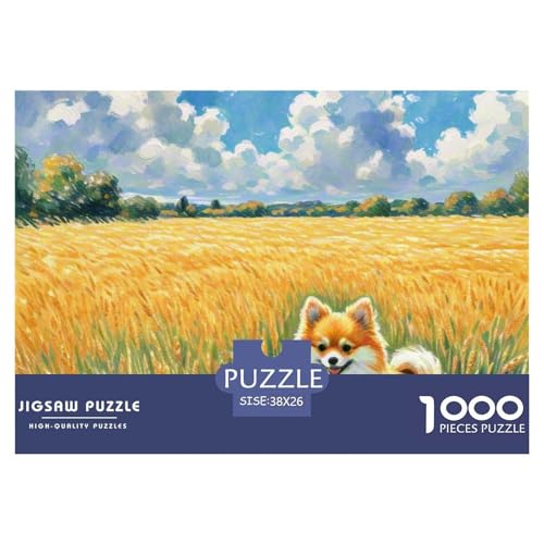 Pommern Puzzles 1000 Teile Schwer Puzzle Spielzeug Lernspiel Impossible Haustier Hund Herausforderungsspielzeug Für Erwachsene Und Kinder Ab 12 Jahren 38x26cm/1000pcs von OWBASKPOZ