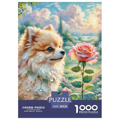 Pommern Puzzles 1000 Teile Schwer Puzzle Spielzeug Lernspiel Impossible Haustier Hund Herausforderungsspielzeug Für Erwachsene Und Kinder Ab 12 Jahren 38x26cm/1000pcs von OWBASKPOZ