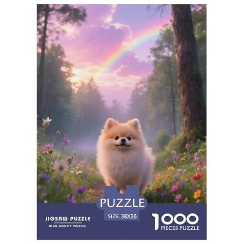 Pommern Puzzles 1000 Teile Schwer Puzzle Spielzeug Lernspiel Impossible Haustier Hund Herausforderungsspielzeug Für Erwachsene Und Kinder Ab 12 Jahren 38x26cm/1000pcs von OWBASKPOZ