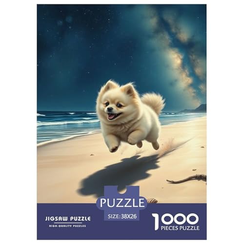 Pommern Puzzles 1000 Teile Schwer Puzzle Spielzeug Lernspiel Impossible Haustier Hund Herausforderungsspielzeug Für Erwachsene Und Kinder Ab 12 Jahren 38x26cm/1000pcs von OWBASKPOZ