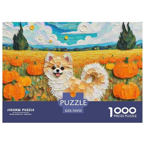 Pommern Puzzles 1000 Teile Schwer Puzzle Spielzeug Lernspiel Impossible Haustier Hund Herausforderungsspielzeug Für Erwachsene Und Kinder Ab 14 Jahren 70x50cm/1000pcs von OWBASKPOZ