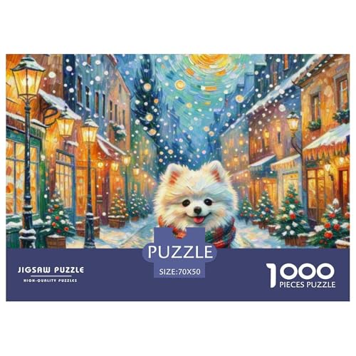 Pommern Puzzles 1000 Teile Schwer Puzzle Spielzeug Lernspiel Impossible Haustier Hund Herausforderungsspielzeug Für Erwachsene Und Kinder in Bewährter 70x50cm/1000pcs von OWBASKPOZ