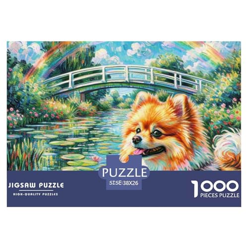 Pommern Puzzles 1000 Teile Schwer Puzzle Spielzeug Pädagogisches Spiel Impossible Haustier Hund Herausforderung Spielzeug Für Erwachsene Kinder 38x26cm/1000pcs von OWBASKPOZ