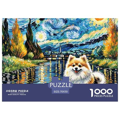 Pommern Puzzles 1000 Teile Schwer Puzzle Spielzeug Pädagogisches Spiel Impossible Haustier Hund Herausforderung Spielzeug Für Erwachsene Kinder 70x50cm/1000pcs von OWBASKPOZ
