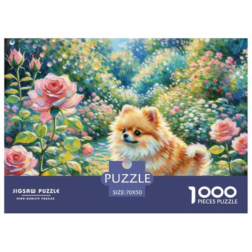Pommern Puzzles 1000 Teile Schwer Puzzle Spielzeug Pädagogisches Spiel Impossible Haustier Hund Herausforderung Spielzeug Für Erwachsene Kinder 70x50cm/1000pcs von OWBASKPOZ