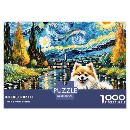 Pommern Puzzles 1000 Teile Schwer Puzzle Spielzeug Pädagogisches Spiel Impossible Haustier Hund Herausforderung Spielzeug Für Erwachsene Und Kinder Ab 12 Jahren 38x26cm/1000pcs von OWBASKPOZ
