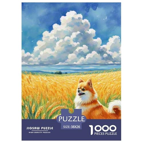 Pommern Puzzles 1000 Teile Schwer Puzzle Spielzeug Pädagogisches Spiel Impossible Haustier Hund Herausforderung Spielzeug Für Erwachsene Und Kinder Ab 12 Jahren 38x26cm/1000pcs von OWBASKPOZ