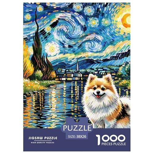 Pommern Puzzles 1000 Teile Schwer Puzzle Spielzeug Pädagogisches Spiel Impossible Haustier Hund Herausforderung Spielzeug Für Erwachsene Und Kinder Ab 14 Jahren 38x26cm/1000pcs von OWBASKPOZ