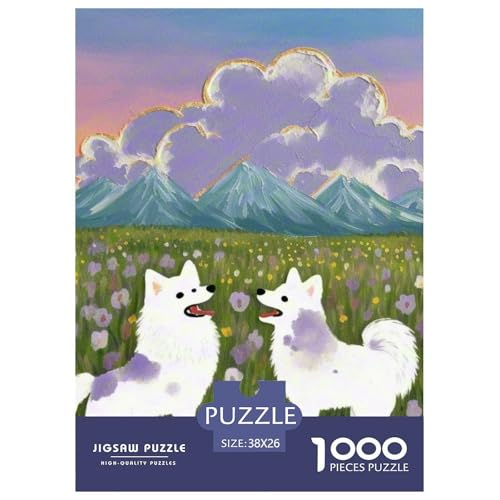 Pommern Puzzles 1000 Teile Schwer Puzzle Spielzeug Pädagogisches Spiel Impossible Haustier Hund Herausforderung Spielzeug Für Erwachsene Und Kinder Ab 14 Jahren 38x26cm/1000pcs von OWBASKPOZ