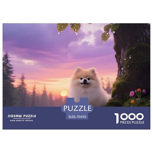Pommern Puzzles 1000 Teile Schwer Puzzle Spielzeug Pädagogisches Spiel Impossible Haustier Hund Herausforderung Spielzeug Für Erwachsene Und Kinder Ab 14 Jahren 70x50cm/1000pcs von OWBASKPOZ