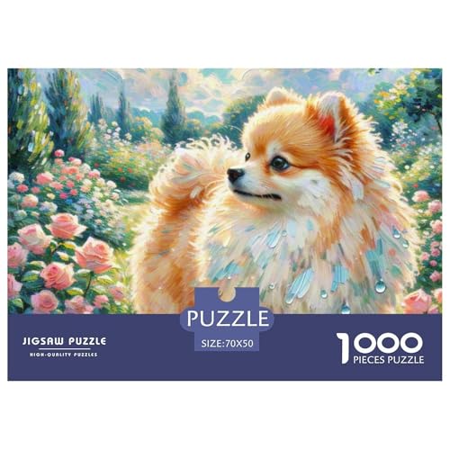 Pommern Puzzles 1000 Teile Schwer Puzzle Spielzeug Pädagogisches Spiel Impossible Haustier Hund Herausforderung Spielzeug Für Erwachsene Und Kinder in Bewährter 70x50cm/1000pcs von OWBASKPOZ