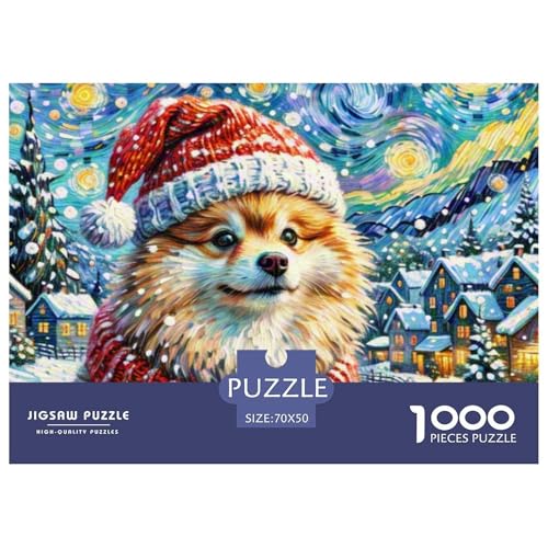Pommern Puzzles 1000 Teile Schwer Puzzle Spielzeug Pädagogisches Spiel Impossible Haustier Hund Herausforderungsspielzeug Für Erwachsene Und Kinder Ab 12 Jahren 70x50cm/1000pcs von OWBASKPOZ