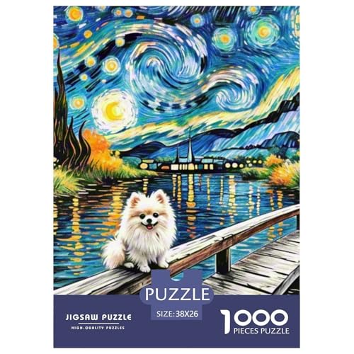 Pommern Puzzles 1000 Teile Schwer Puzzle Spielzeug Pädagogisches Spiel Impossible Haustier Hund Herausforderungsspielzeug Für Erwachsene Und Kinder Ab 14 Jahren 38x26cm/1000pcs von OWBASKPOZ