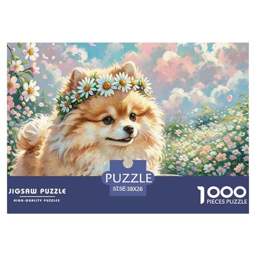 Pommern Puzzles 1000-teilige Schwer Puzzle Spielzeug Lernspiel Impossible Haustier Hund Herausforderungsspielzeug Für Erwachsene Kinder 38x26cm/1000pcs von OWBASKPOZ