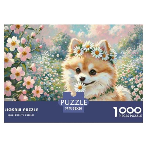 Pommern Puzzles 1000-teilige Schwer Puzzle Spielzeug Lernspiel Impossible Haustier Hund Herausforderungsspielzeug Für Erwachsene Kinder 38x26cm/1000pcs von OWBASKPOZ