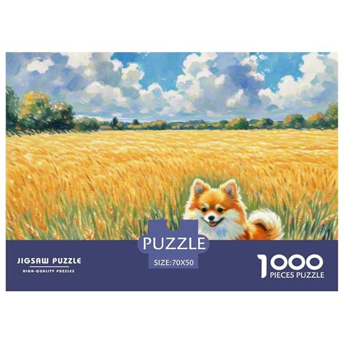 Pommern Puzzles 1000-teilige Schwer Puzzle Spielzeug Lernspiel Impossible Haustier Hund Herausforderungsspielzeug Für Erwachsene Kinder 70x50cm/1000pcs von OWBASKPOZ
