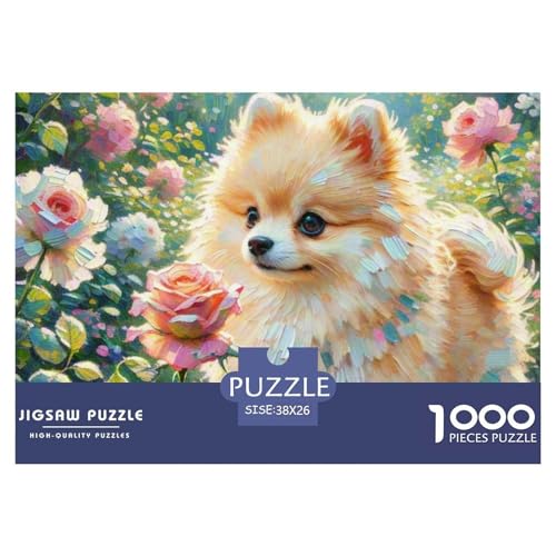 Pommern Puzzles 1000-teilige Schwer Puzzle Spielzeug Lernspiel Impossible Haustier Hund Herausforderungsspielzeug Für Erwachsene Und Kinder in Bewährter 38x26cm/1000pcs von OWBASKPOZ