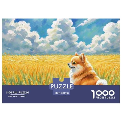 Pommern Puzzles 1000-teilige Schwer Puzzle Spielzeug Lernspiel Impossible Haustier Hund Herausforderungsspielzeug Für Erwachsene Und Kinder in Bewährter 70x50cm/1000pcs von OWBASKPOZ