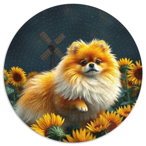 PommernRundes Puzzle 1000 Stück Spielzeug Für Erwachsene Und Kinder Haustier HundPuzzles Jigsaw1000pcs (67.5x67.5cm) von OWBASKPOZ