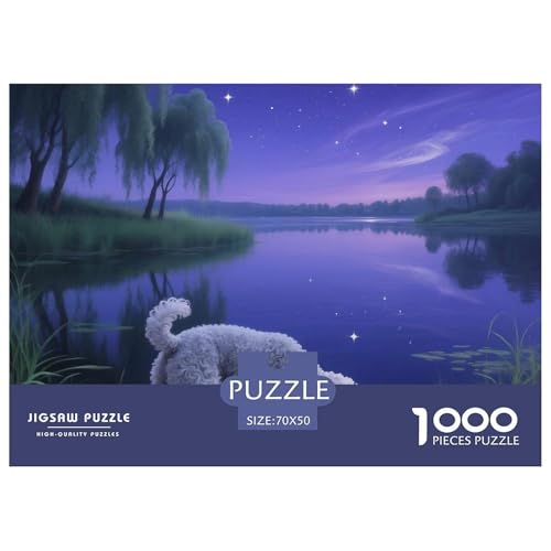 Poodle Puzzle 1000 Teile Schwer Puzzle Spielzeug Lernspiel Impossible Haustier Hund Herausforderung Spielzeug Für Erwachsene Und Kinder Ab 12 Jahren 70x50cm/1000pcs von OWBASKPOZ